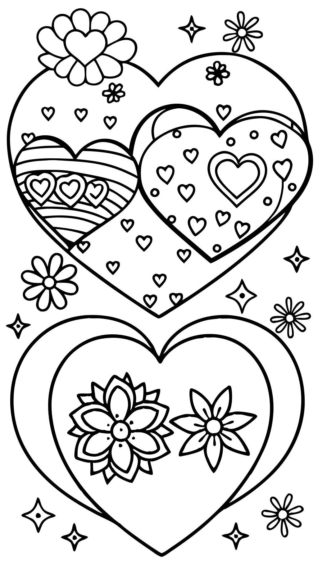 coloriage de la Saint-Valentin coeurs